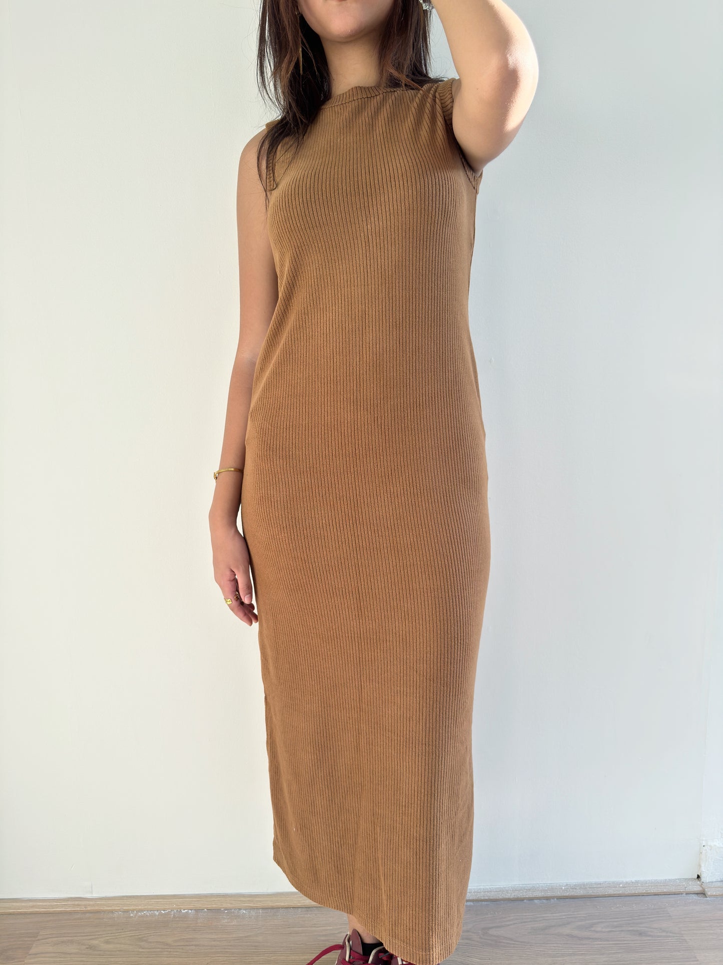Brown basic dress
