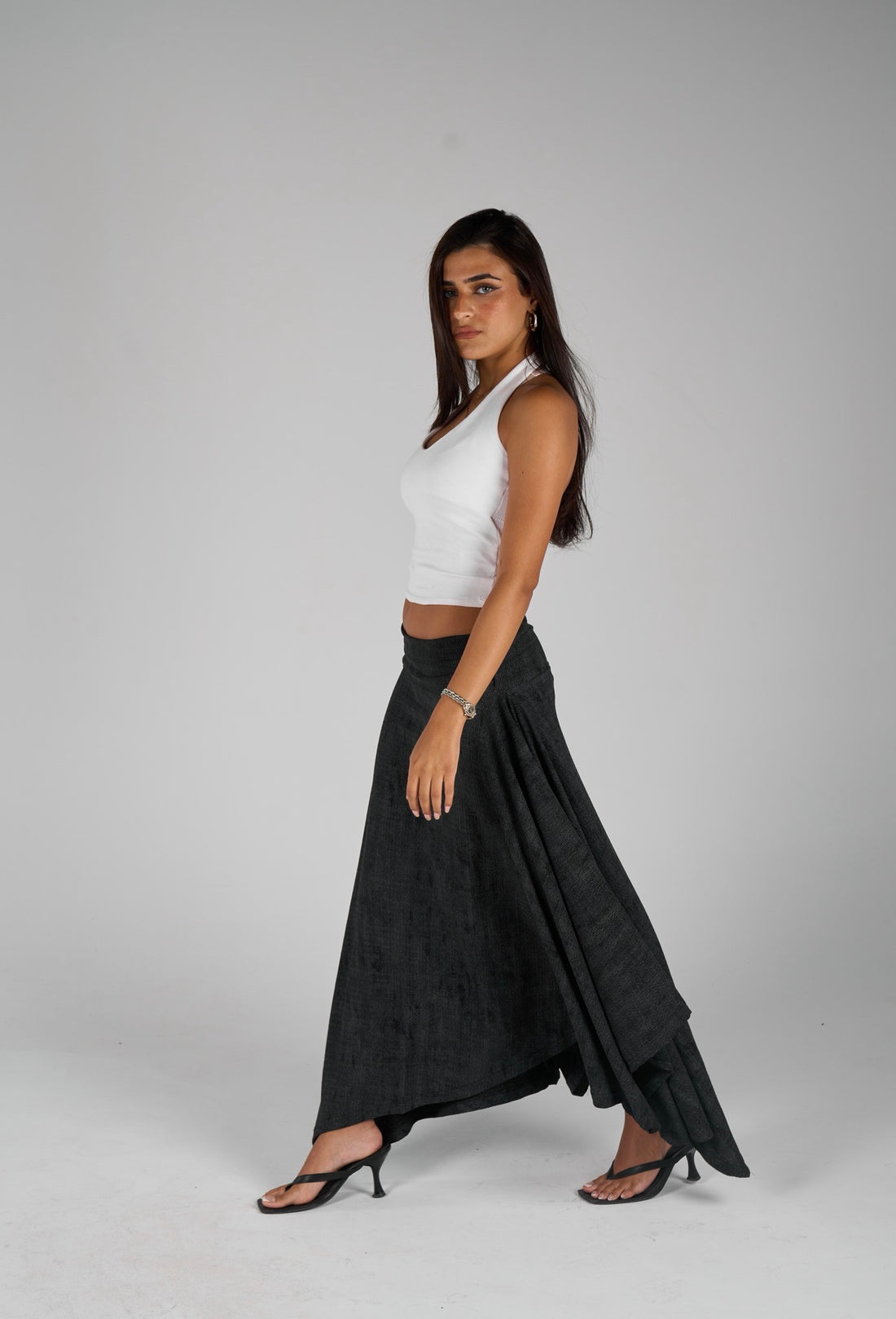 Crimpy skirt - washed Black