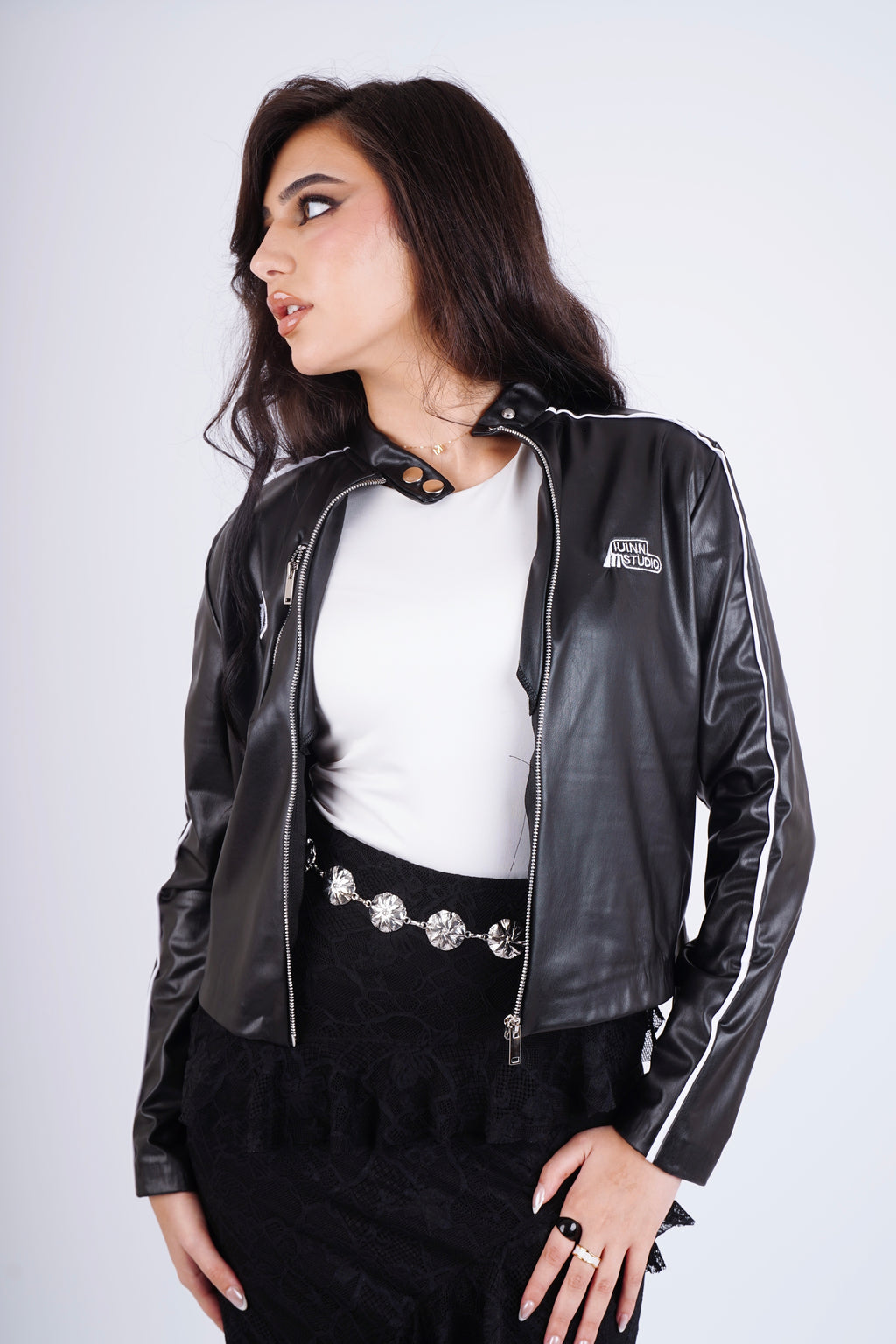 Racing leather jacket - black