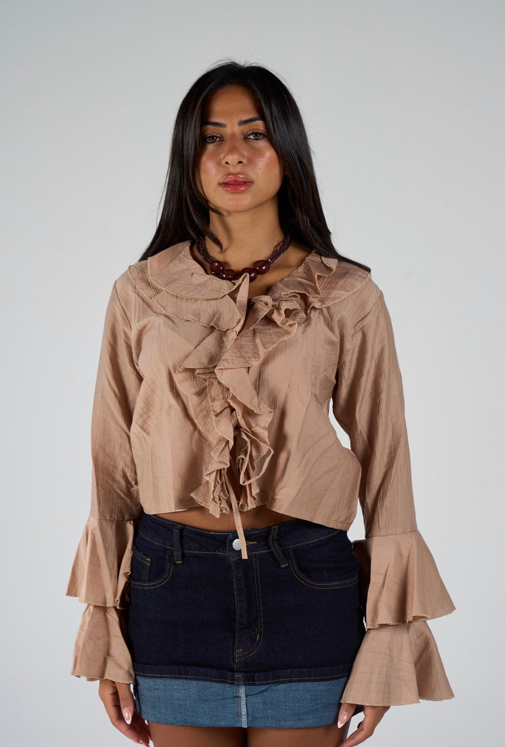 Ruffles blouse - beige