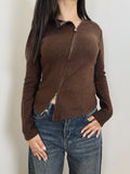 Double zipper long sleeves top