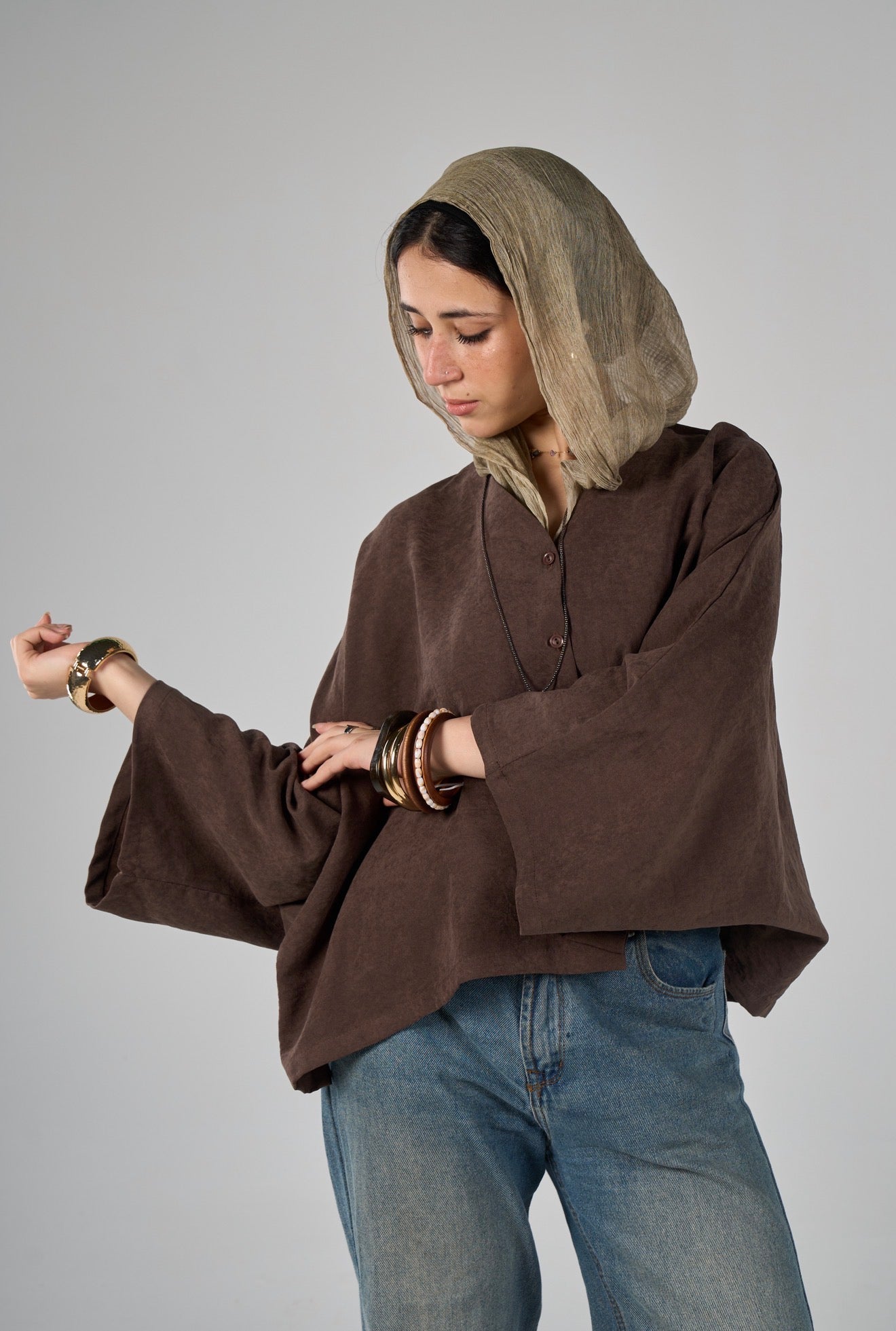 Sunset flare shirt - brown