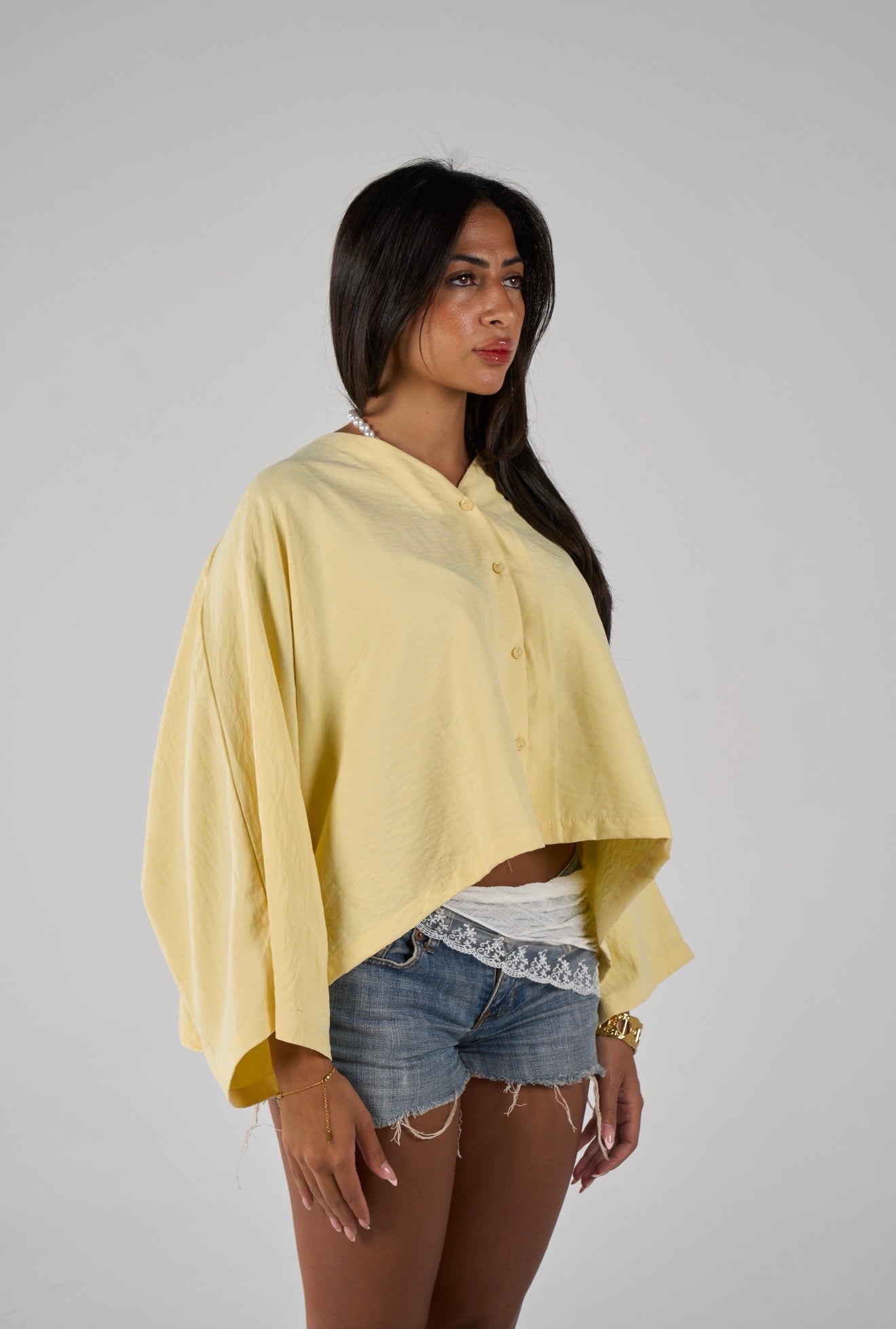 Sunset flare shirt - powder yellow