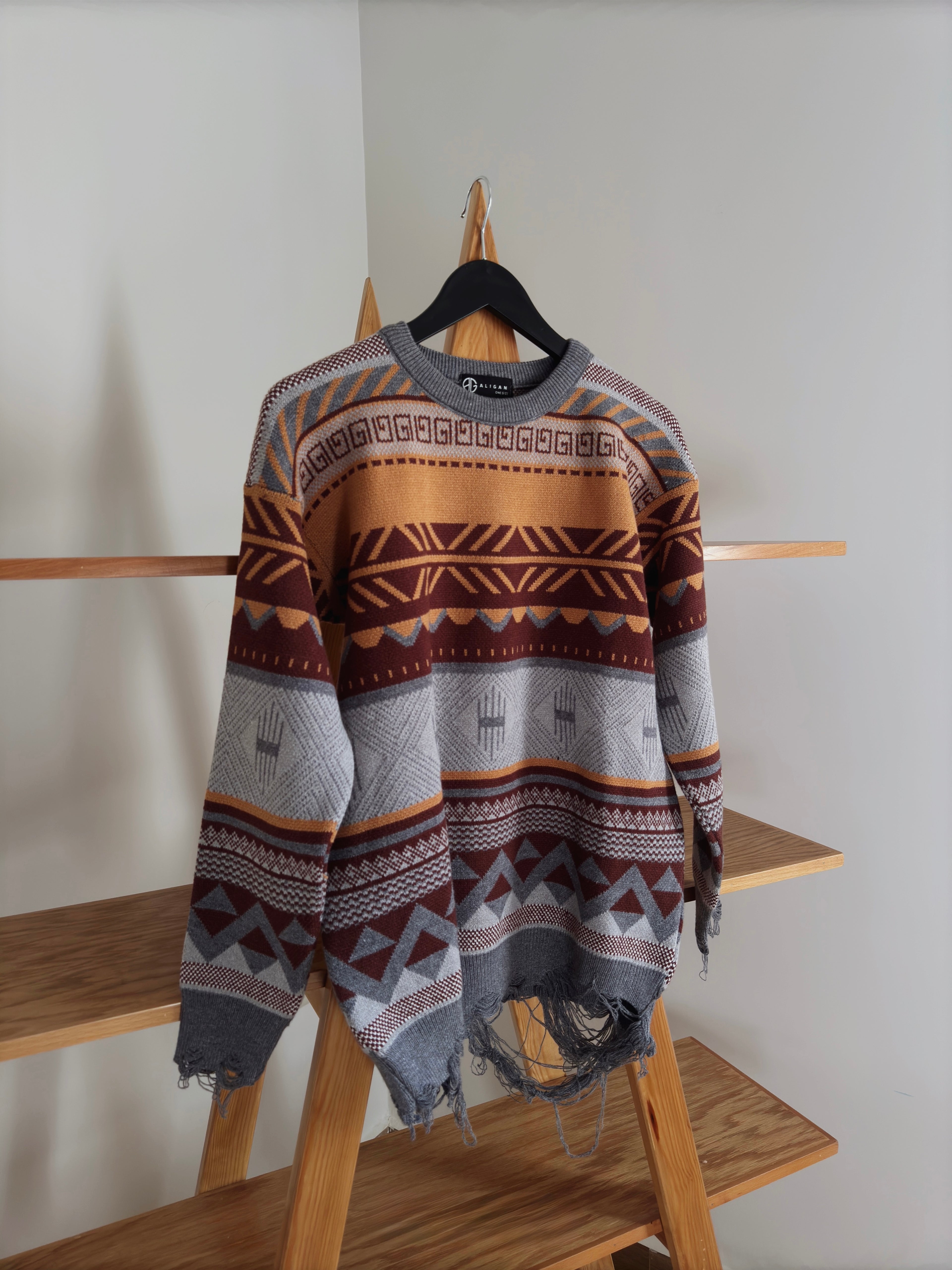 hippie geo patterns sweater