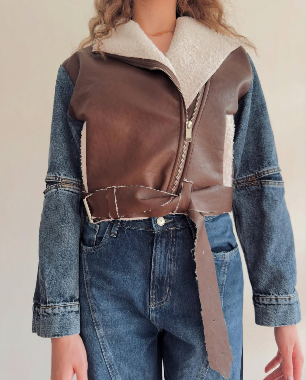 Jacket leather X jeans