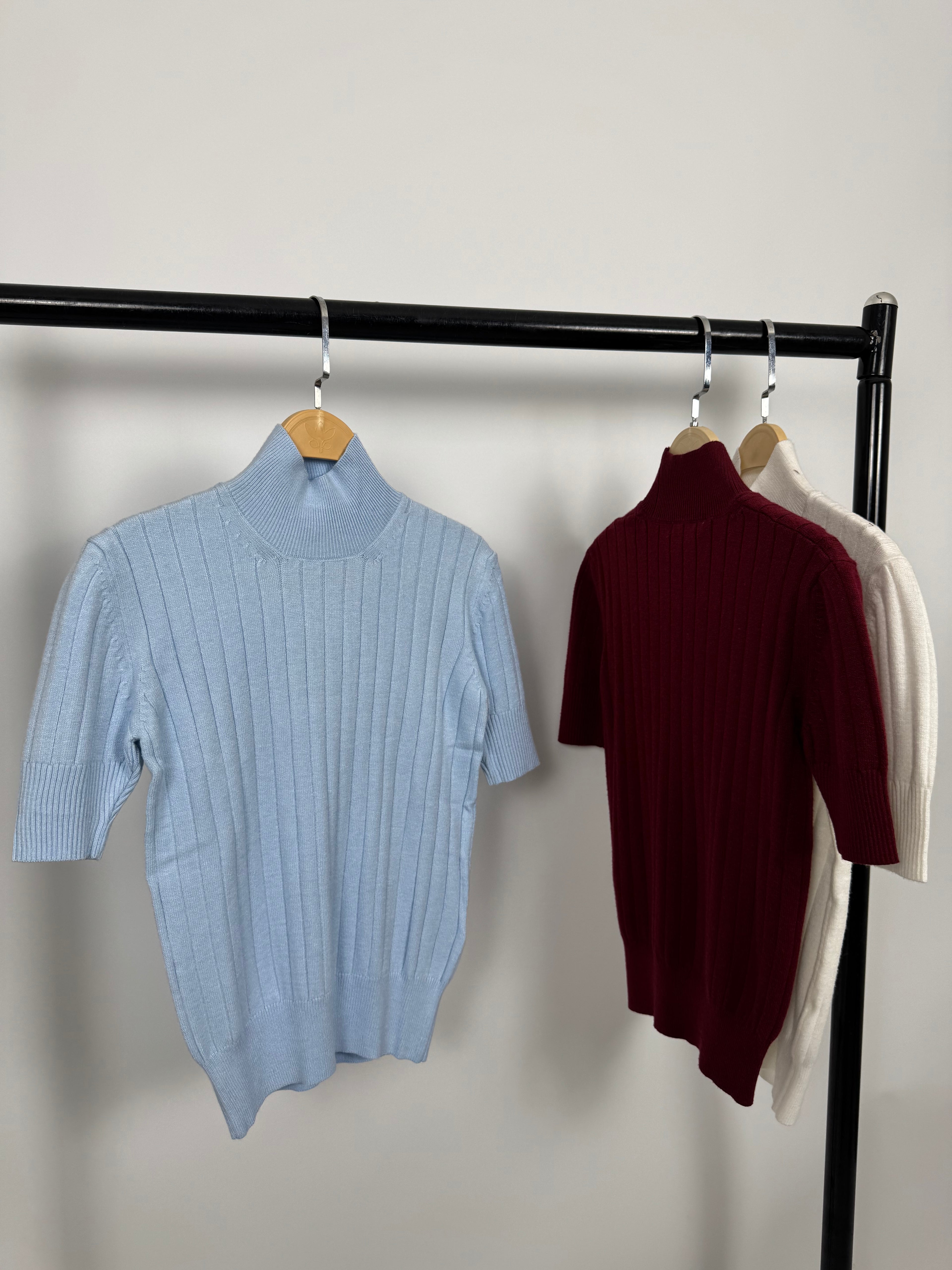 Basic knit half sleeve