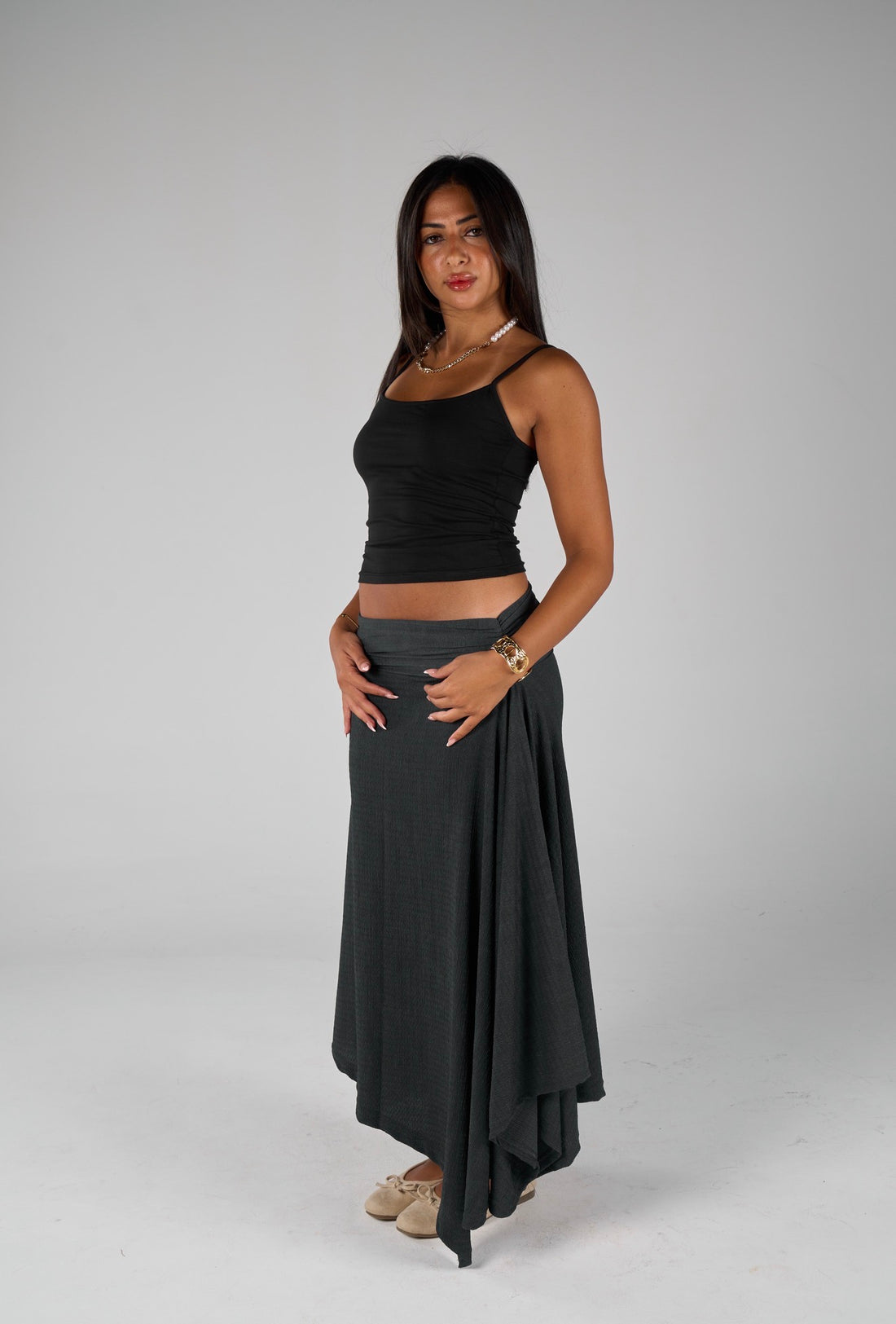 Crimpy skirt - washed Navy Blue