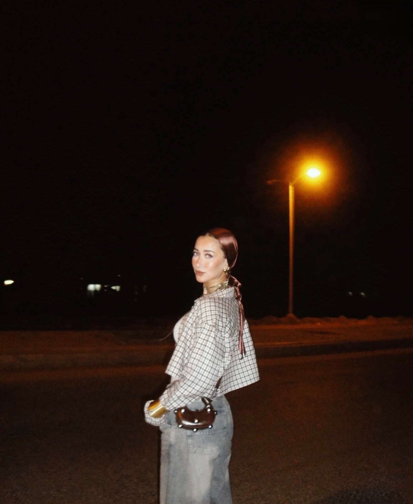 Plaid cropped shirt