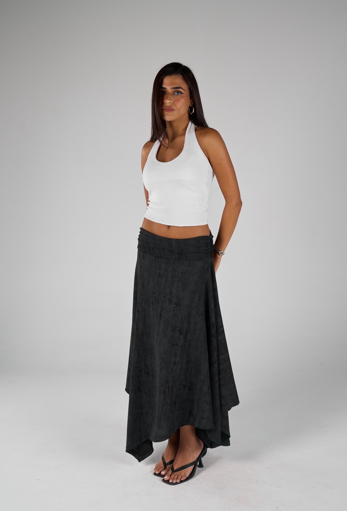 Crimpy skirt - washed Black