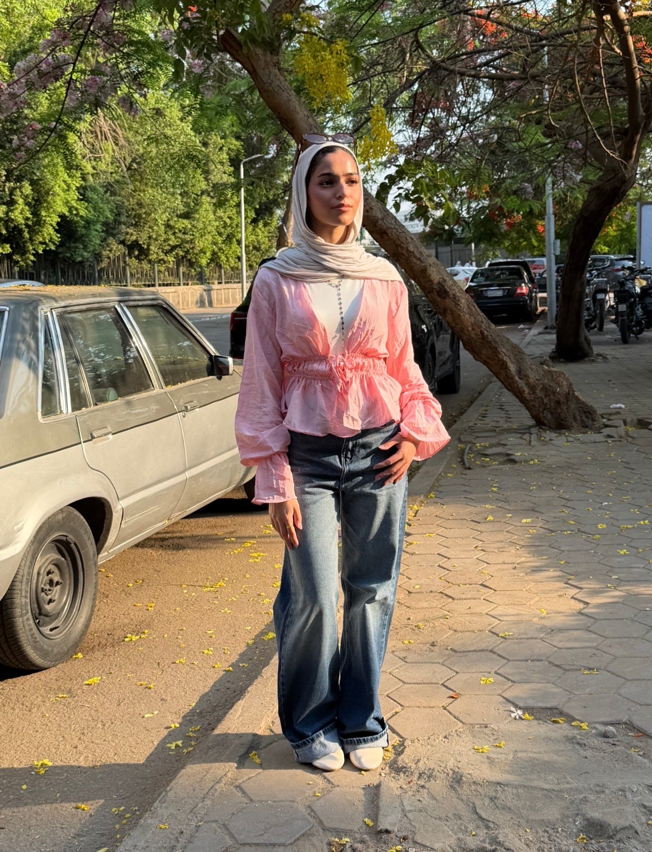 Fluffy ties blouse - pink