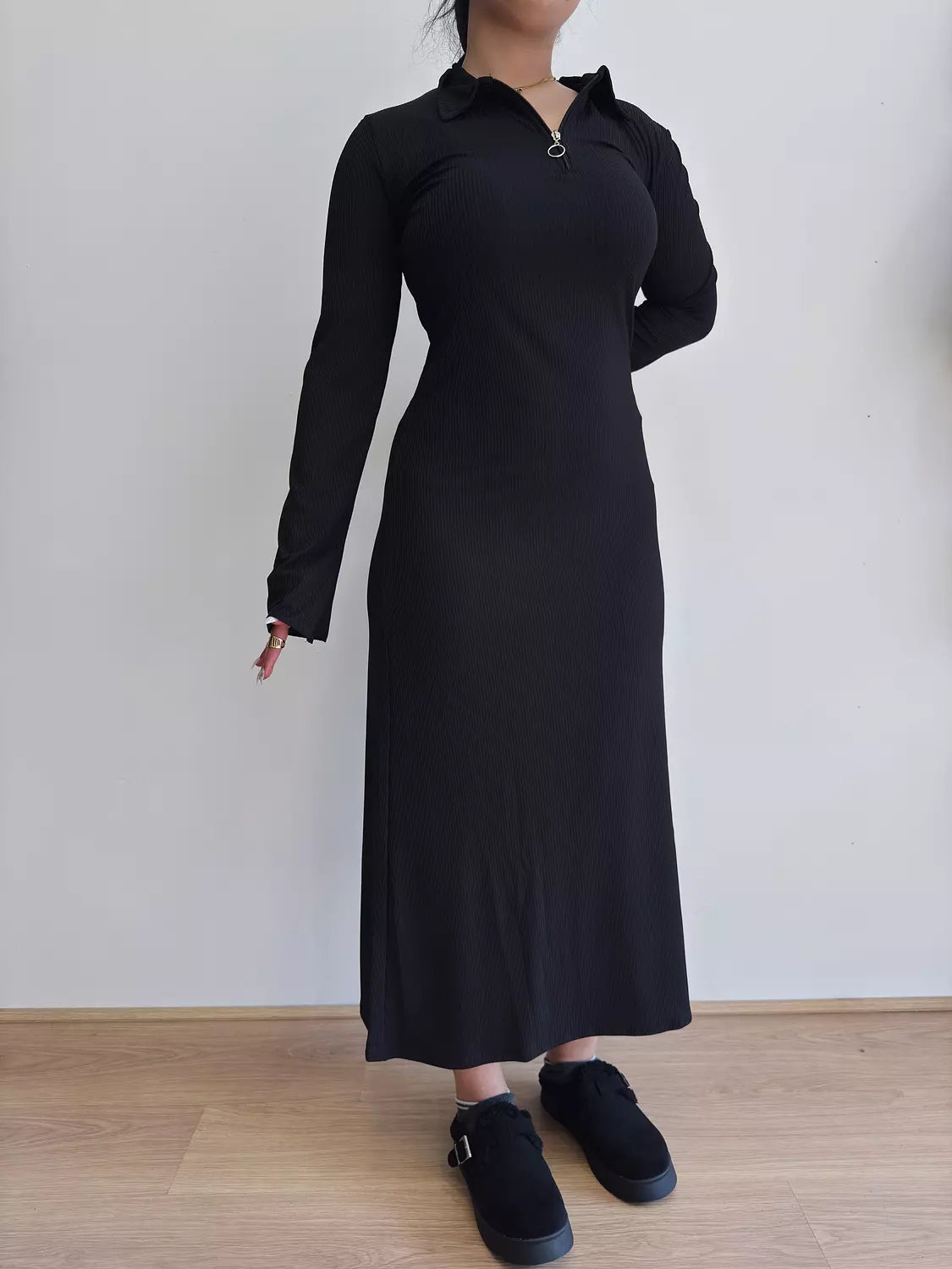 Repp long sleeve dress