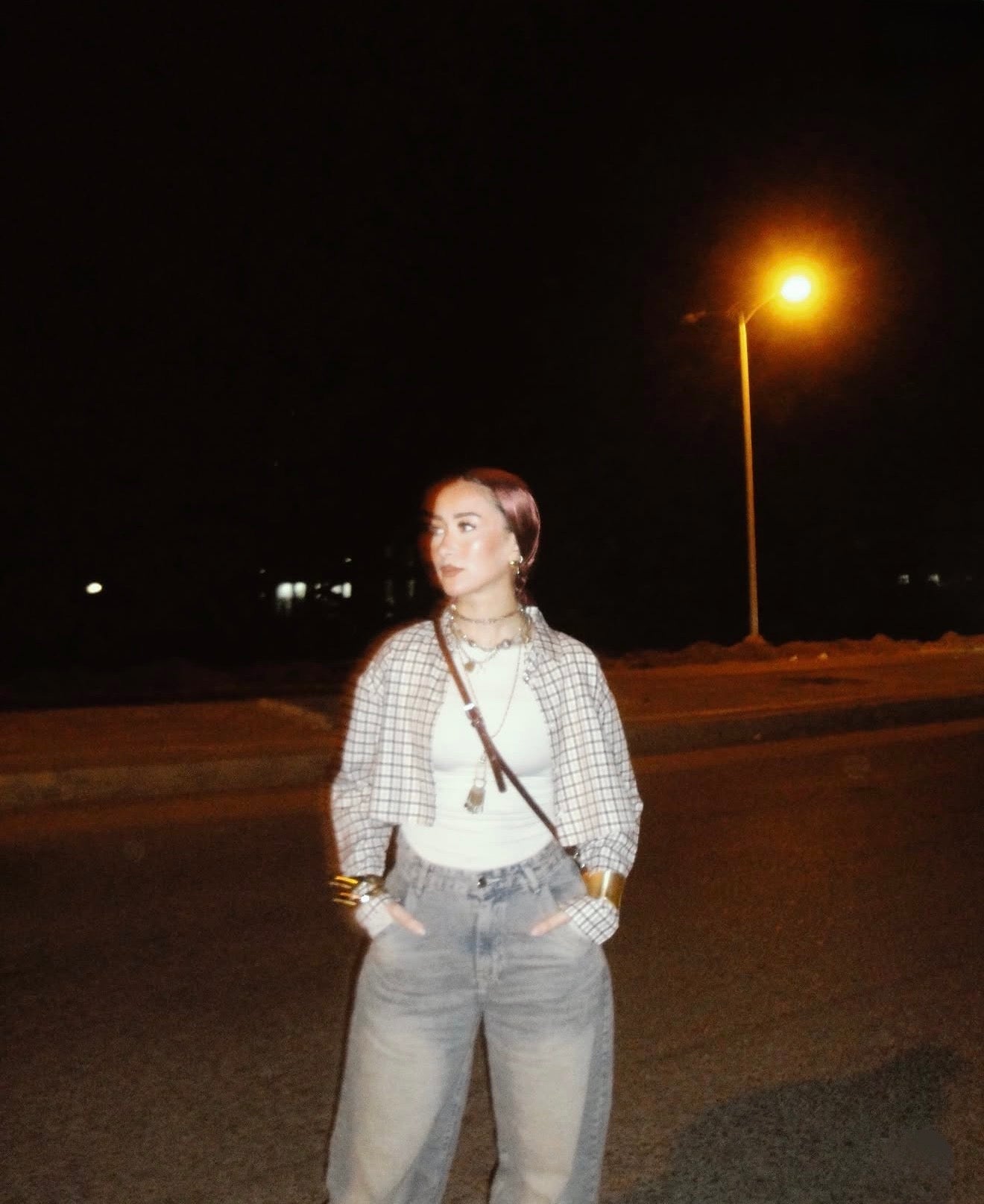 Plaid cropped shirt
