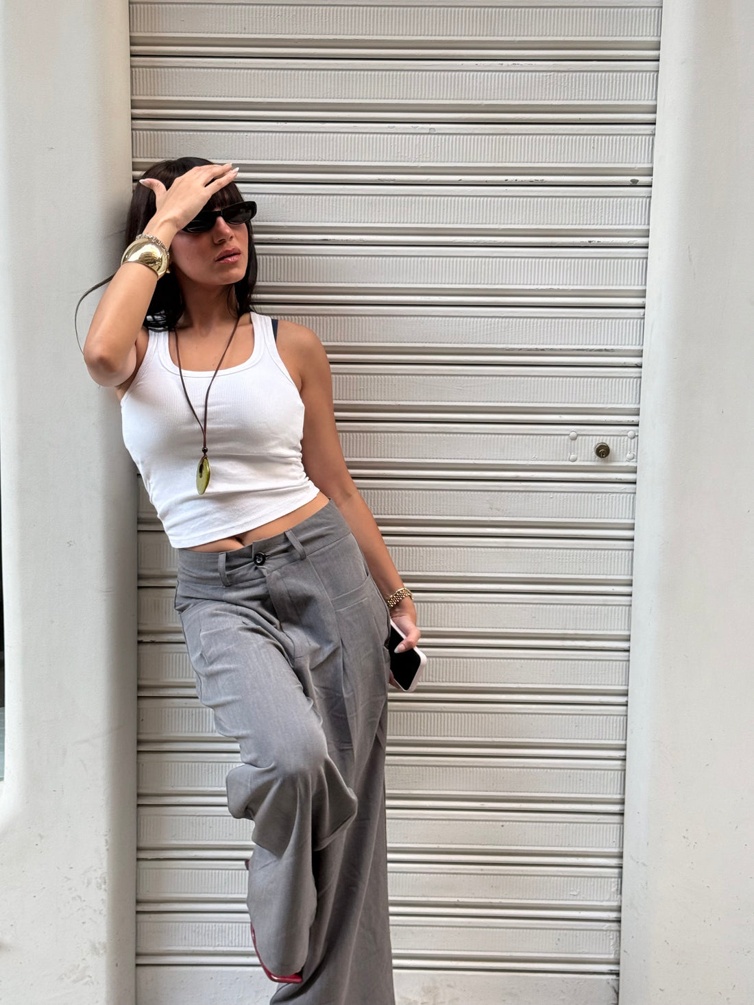 Pleated wide leg pants