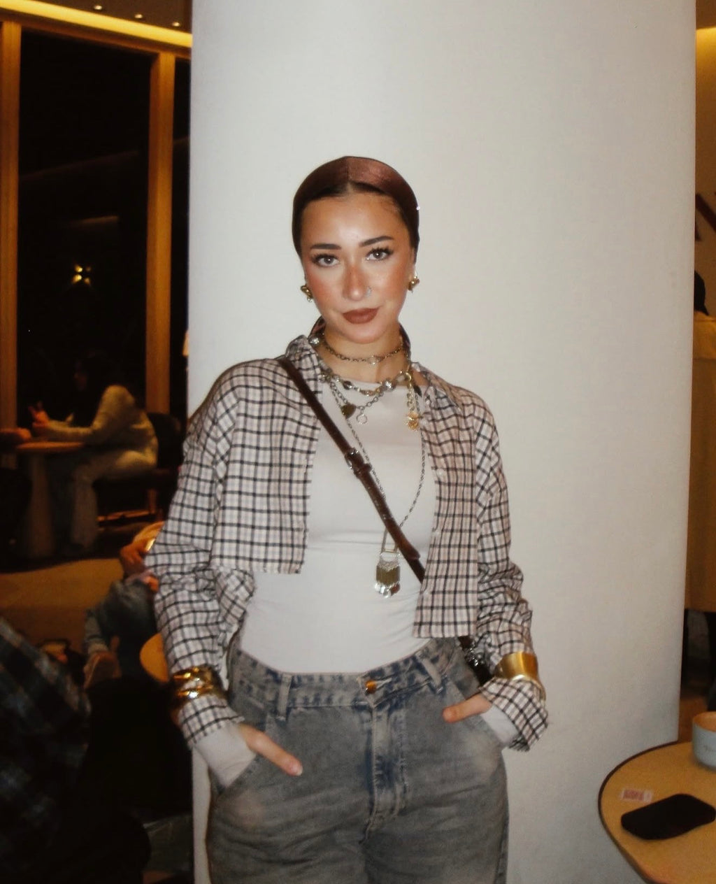 Plaid cropped shirt