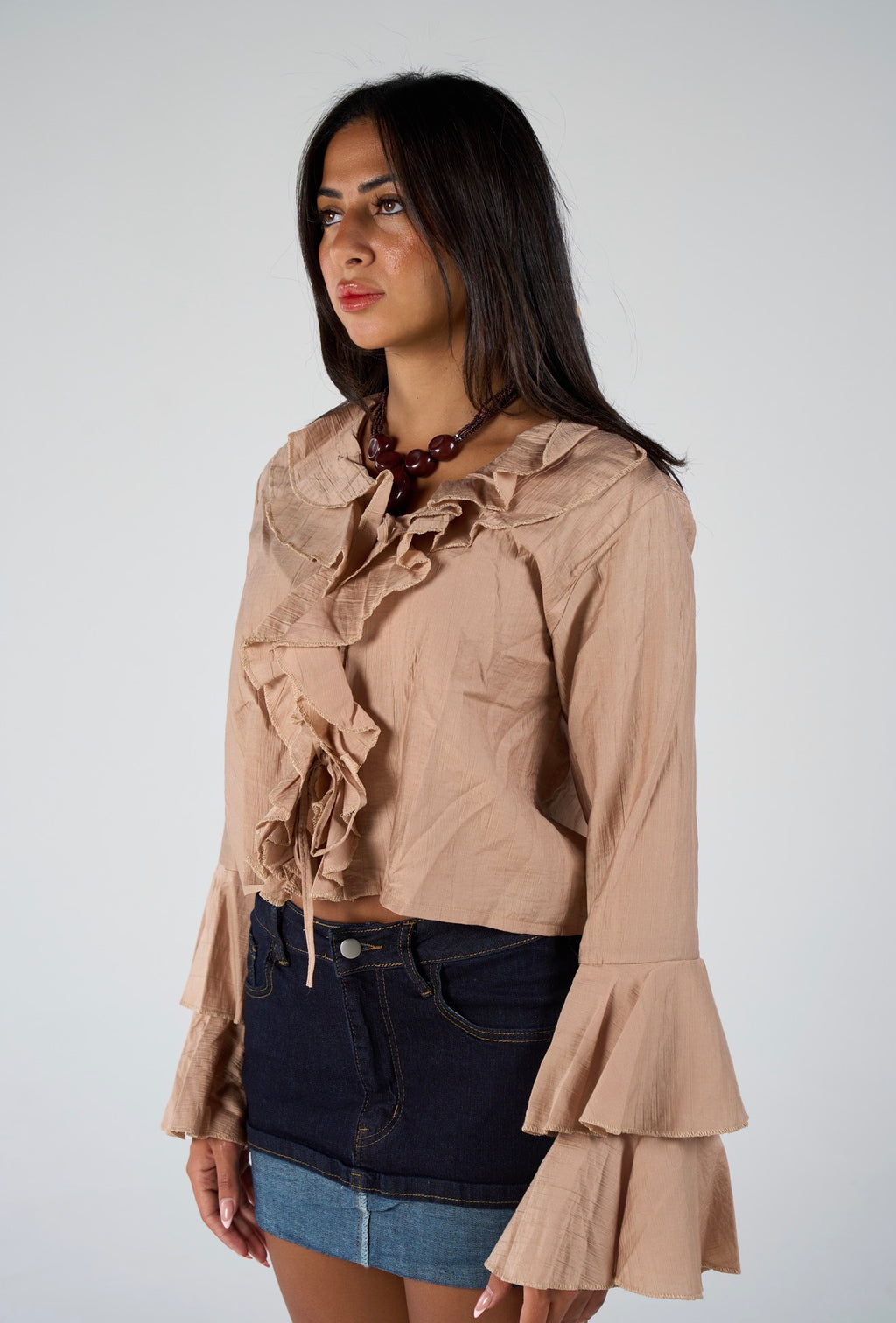 Ruffles blouse - beige