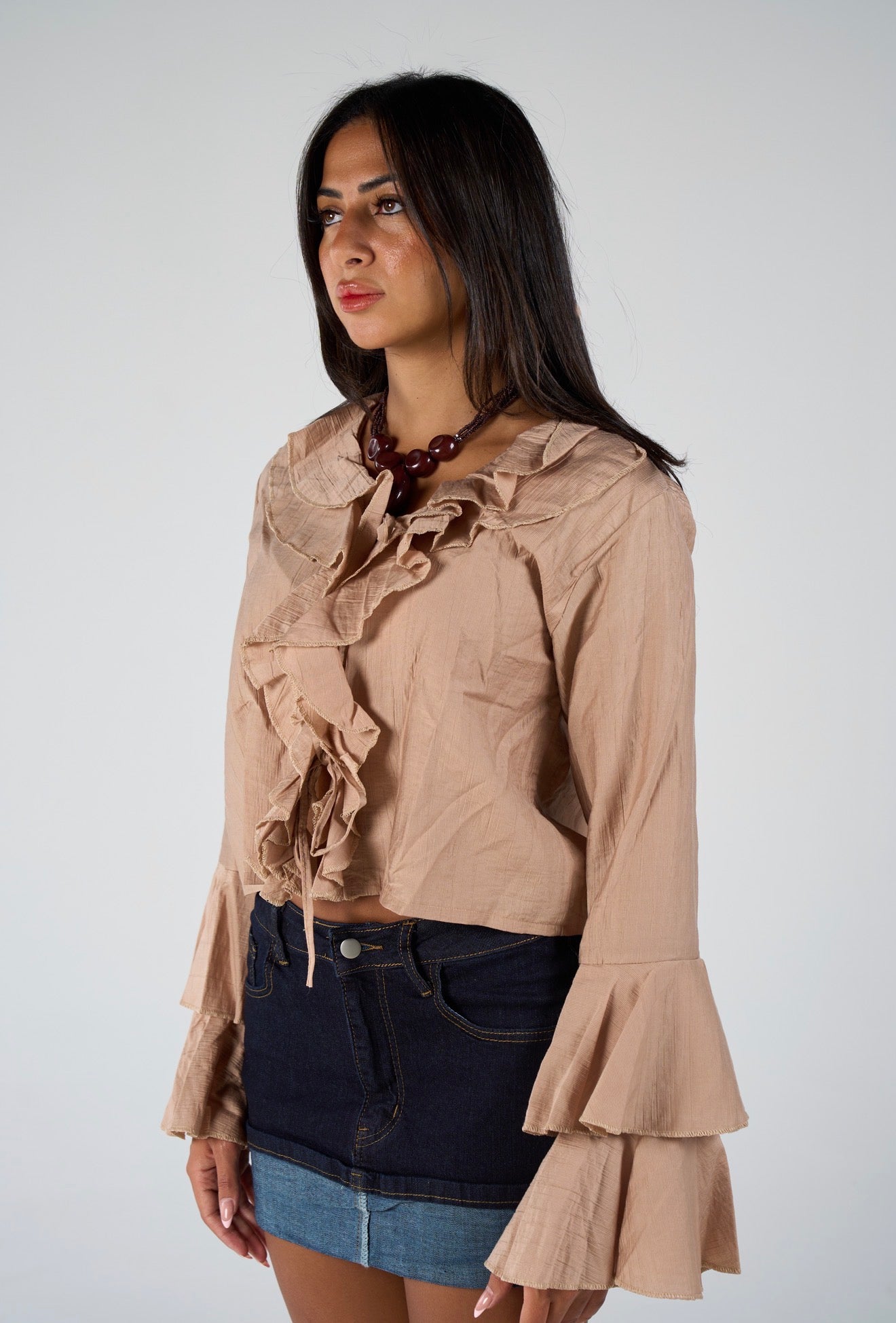 Ruffles blouse - beige