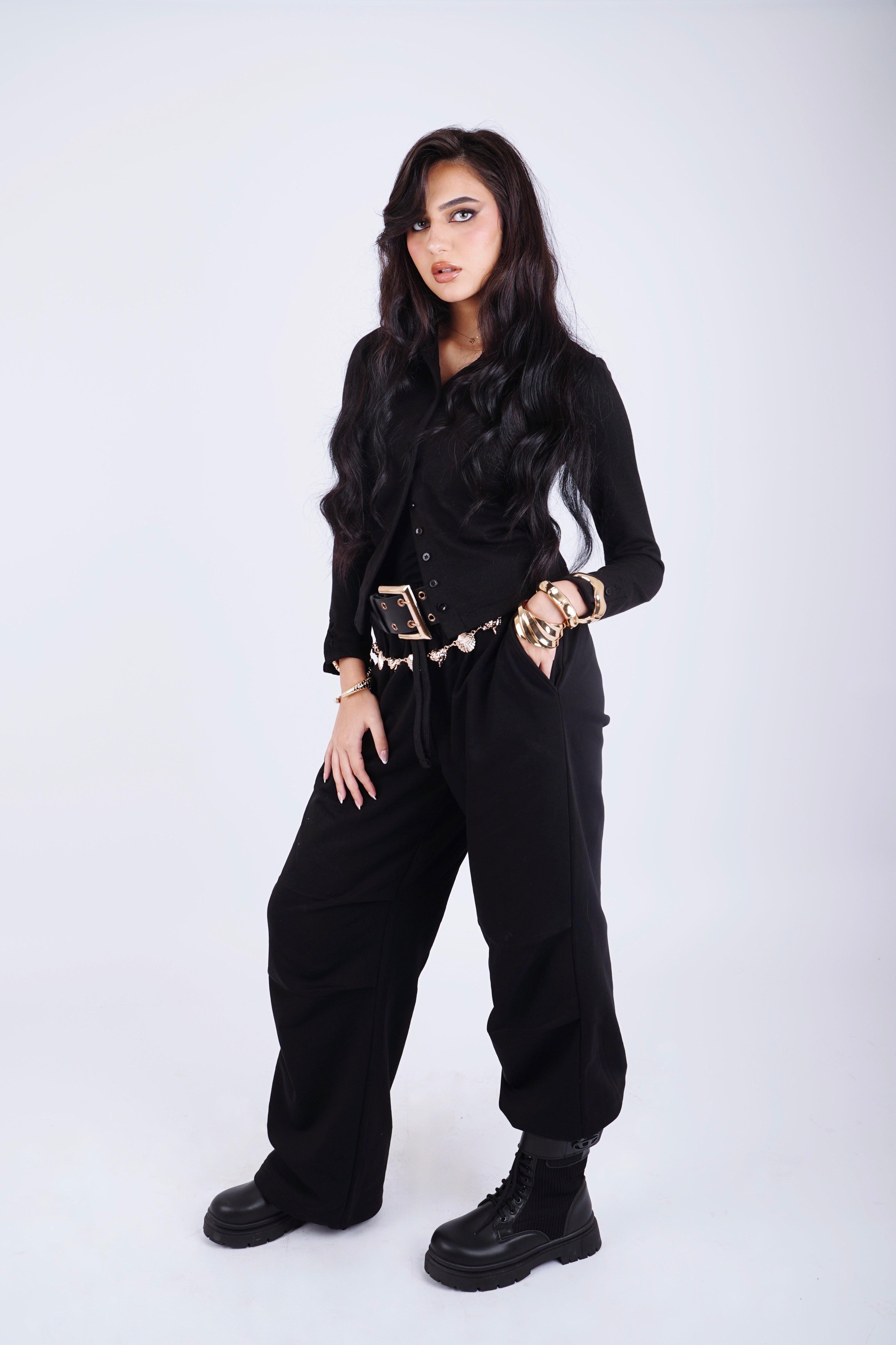 parachute pants - black