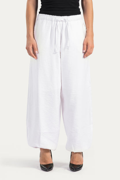 Ballon-fit linen pants