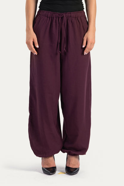 Ballon-fit linen pants