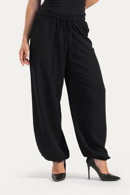 Ballon-fit linen pants