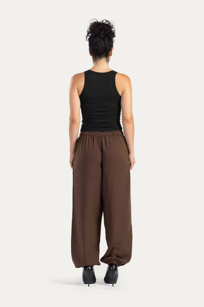 Ballon-fit linen pants