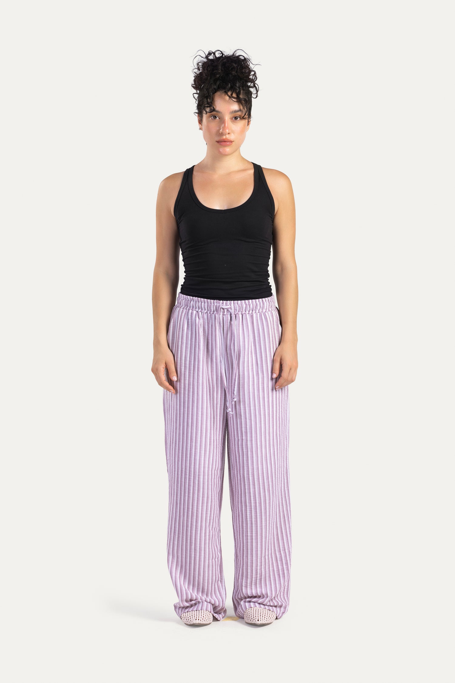 Stripped linen pants