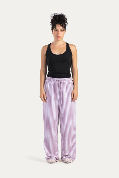 Stripped linen pants