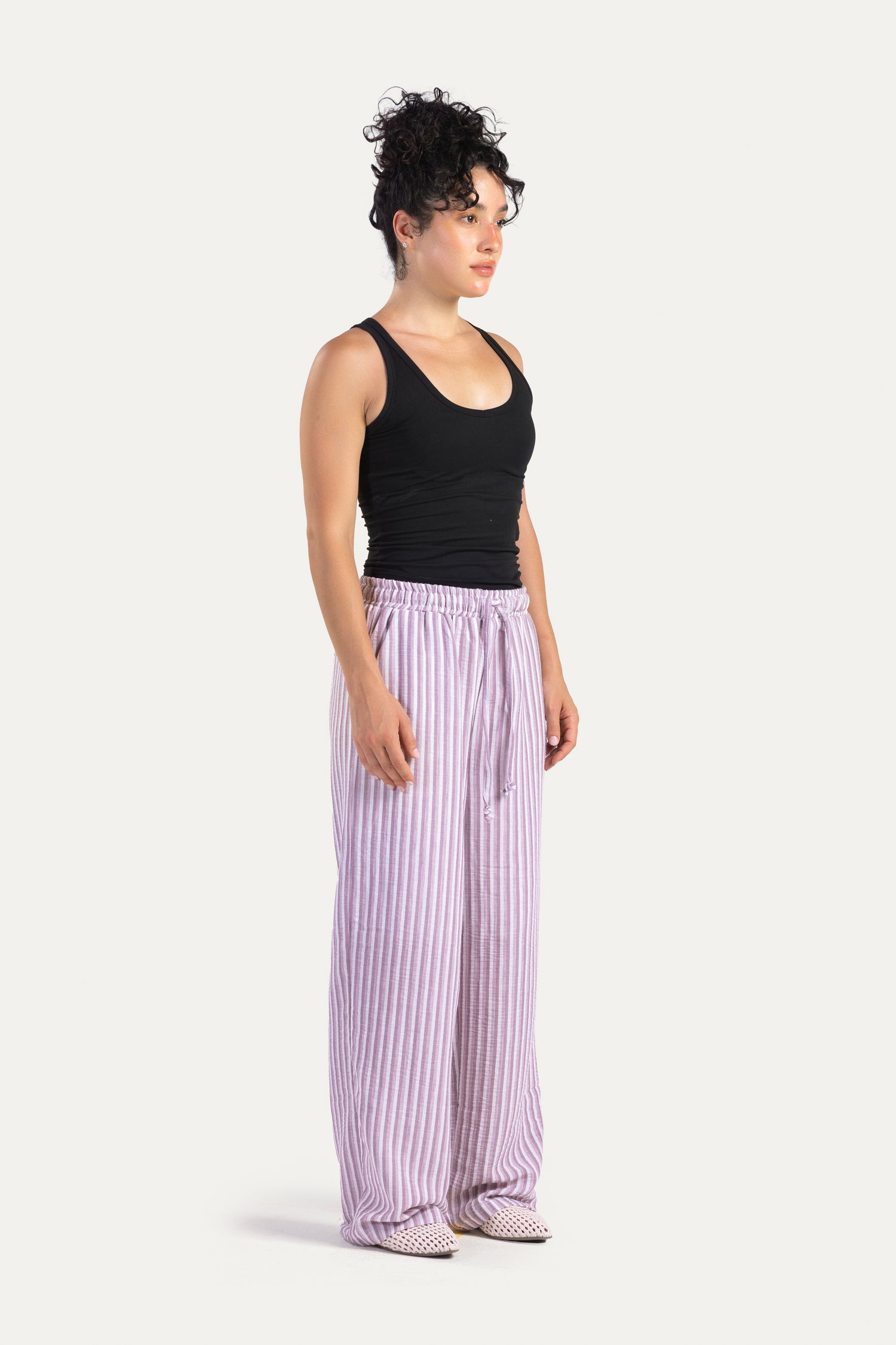 Stripped linen pants