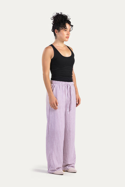 Stripped linen pants