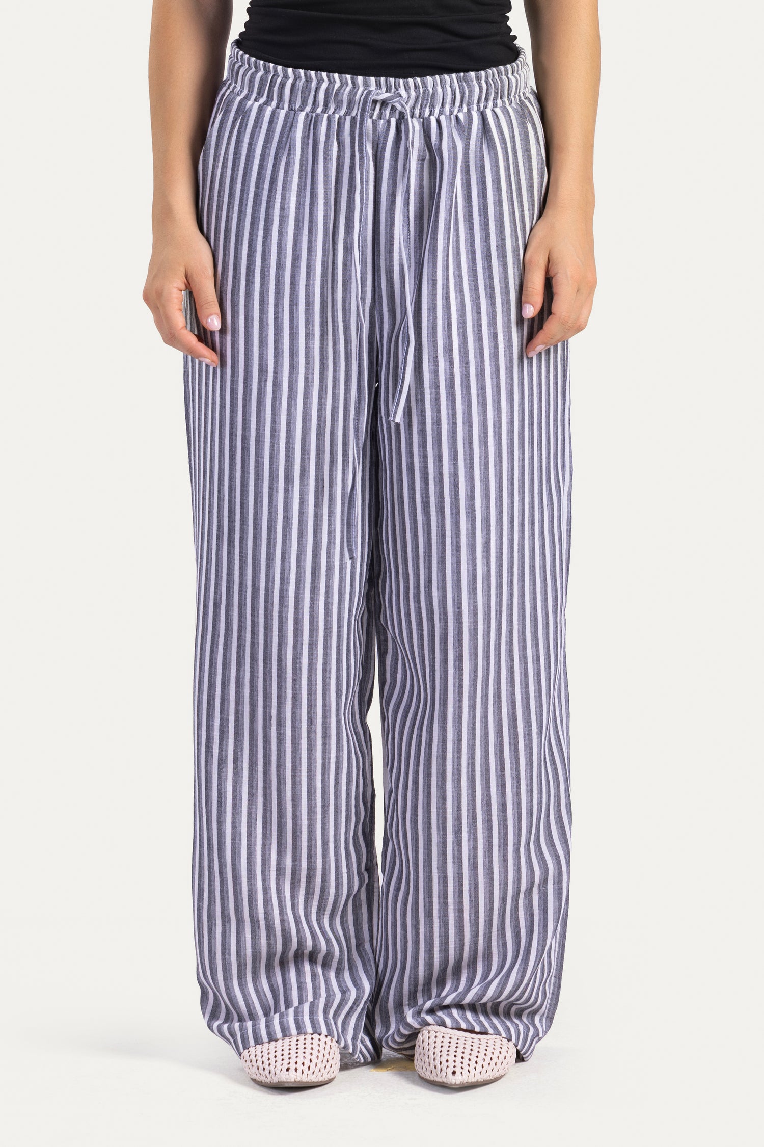 Stripped linen pants