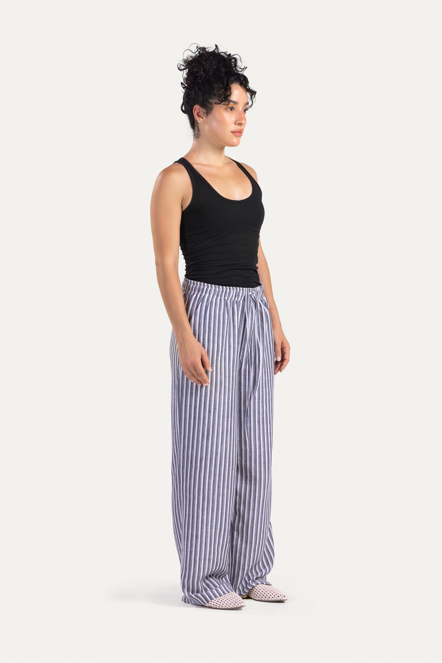 Stripped linen pants