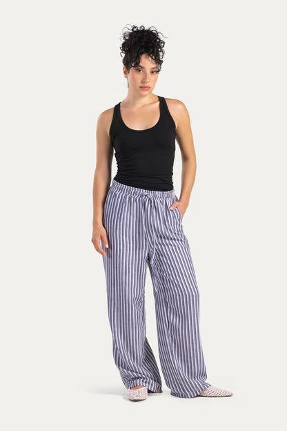 Stripped linen pants