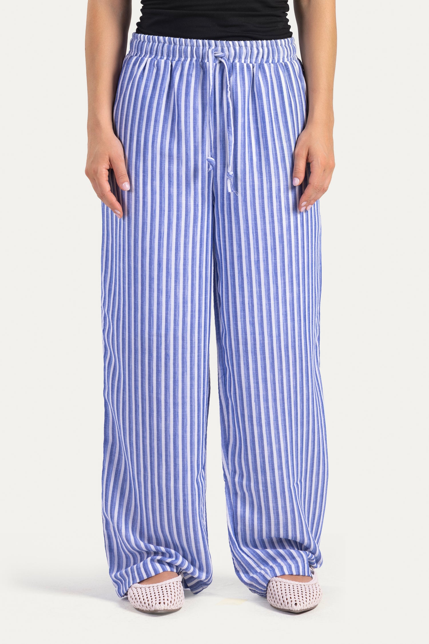 Stripped linen pants