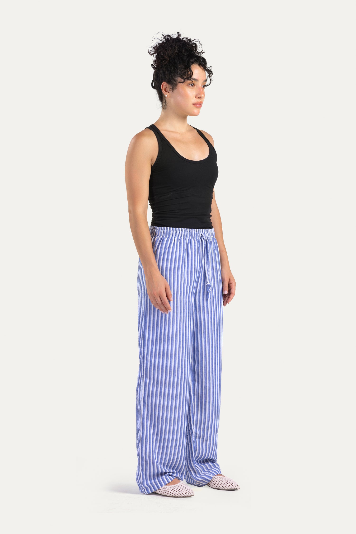 Stripped linen pants