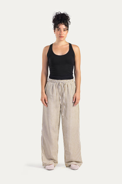 Stripped linen pants