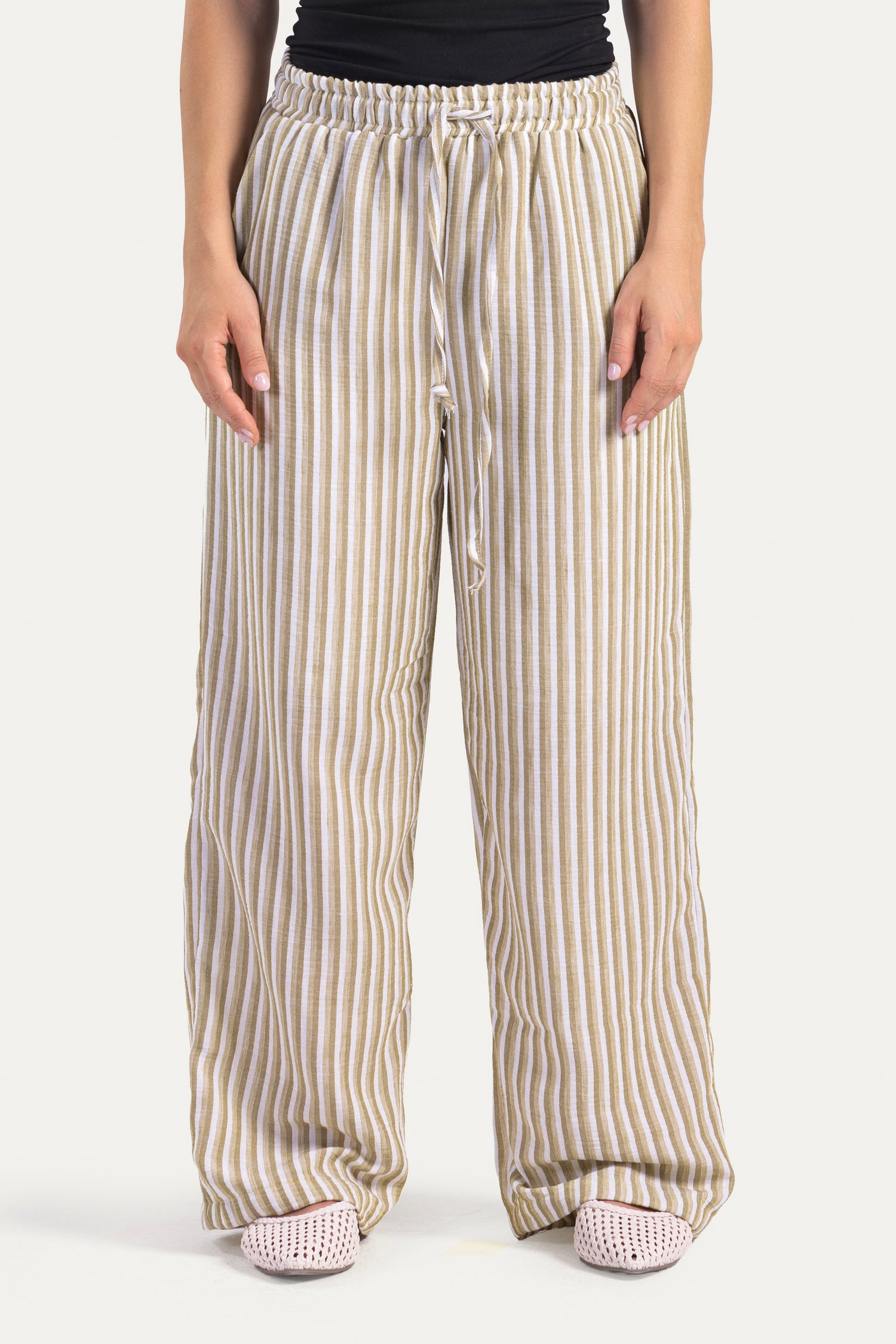 Stripped linen pants