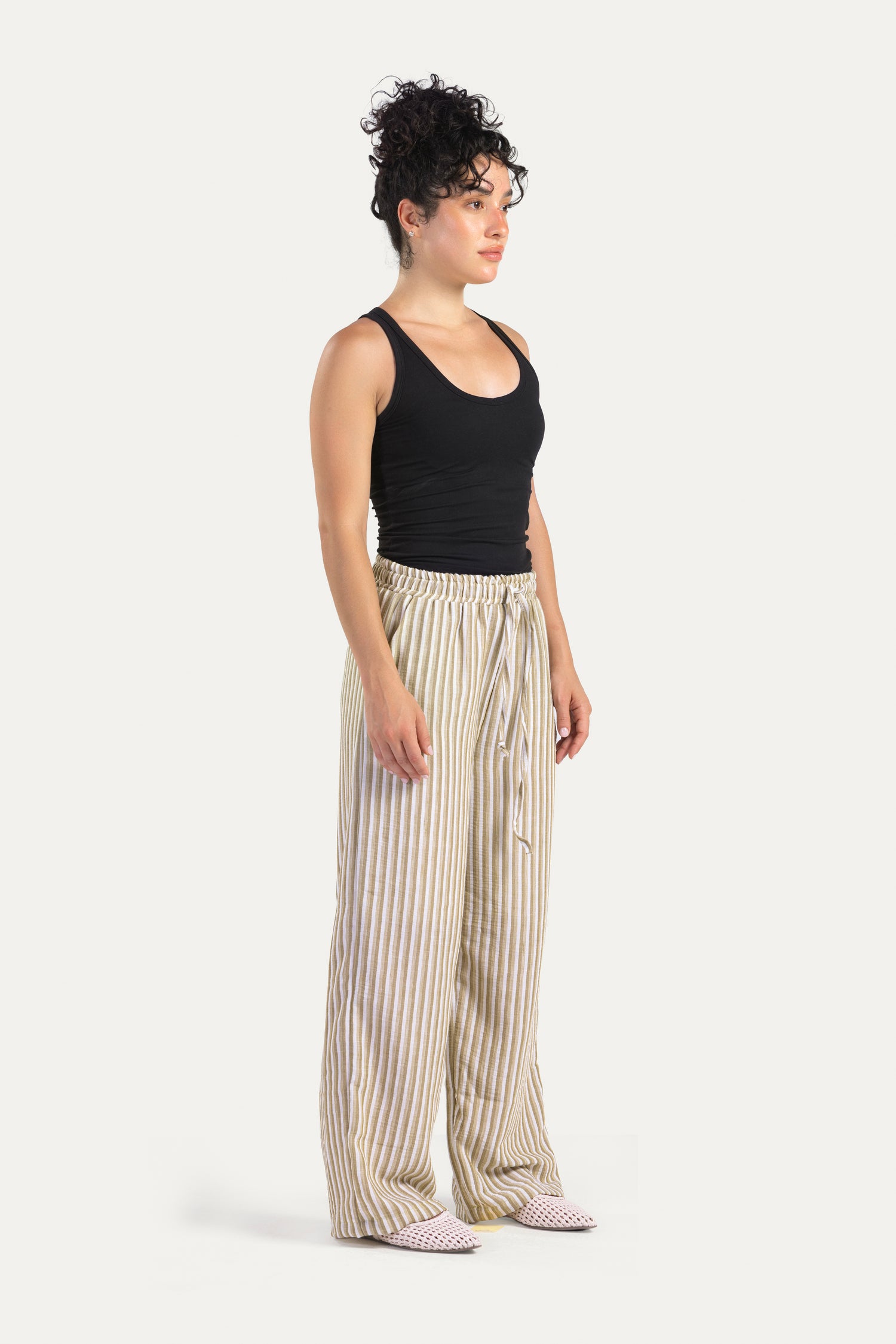 Stripped linen pants