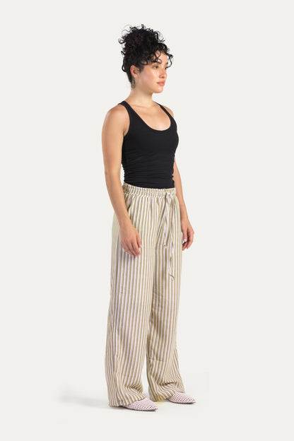Stripped linen pants