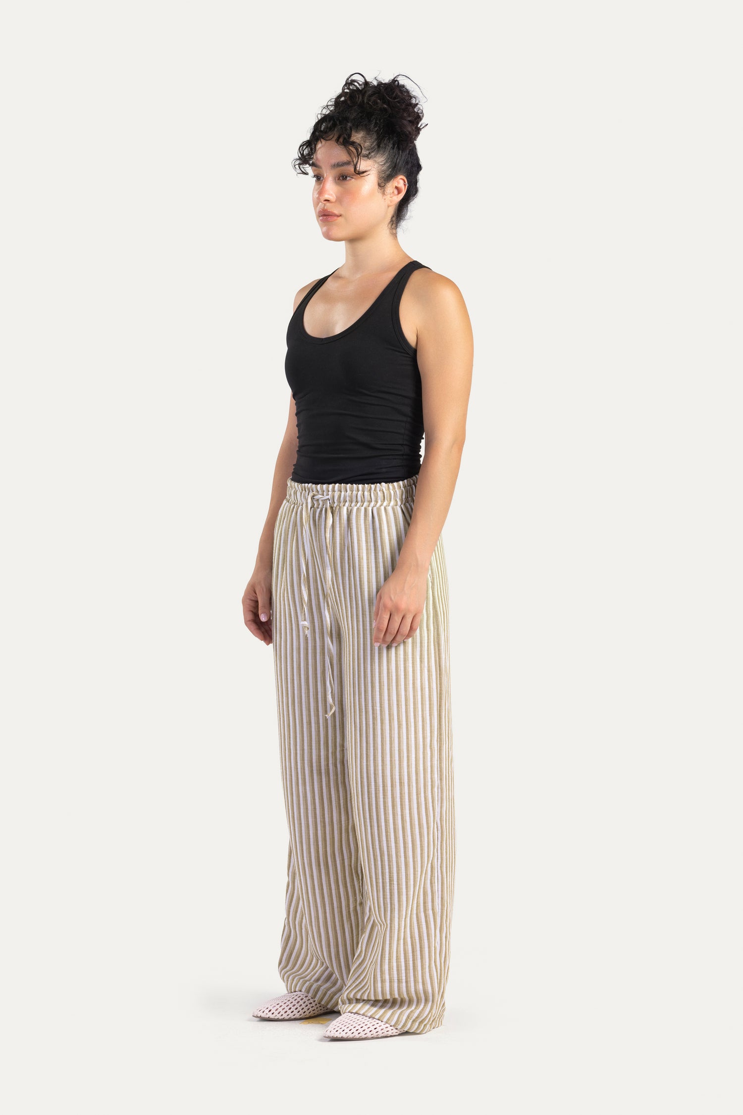 Stripped linen pants