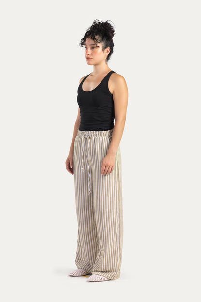 Stripped linen pants