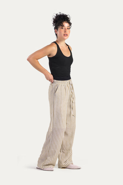 Stripped linen pants