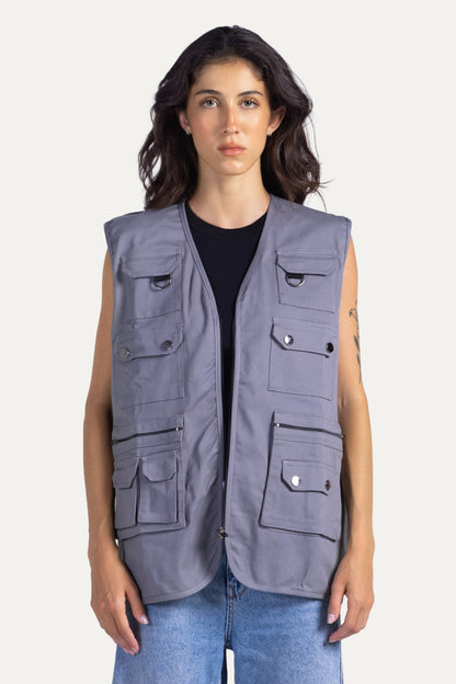 Multi pockets vest
