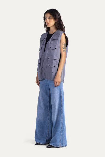 Multi pockets vest