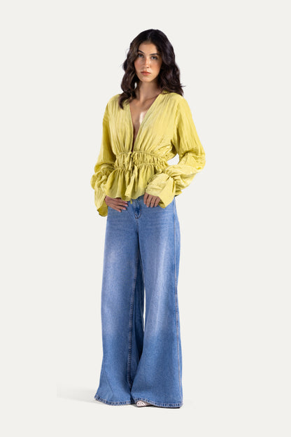 Fluffy ties blouse