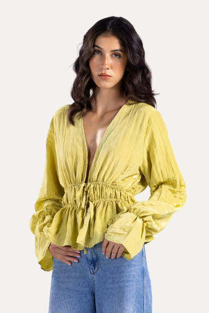 Fluffy ties blouse