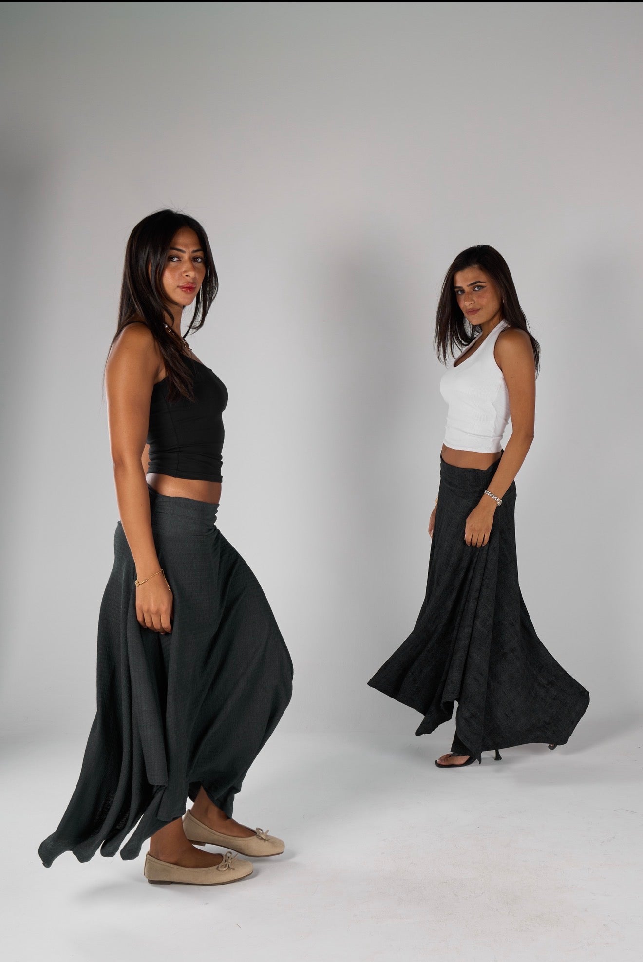 Crimpy skirt - washed Black