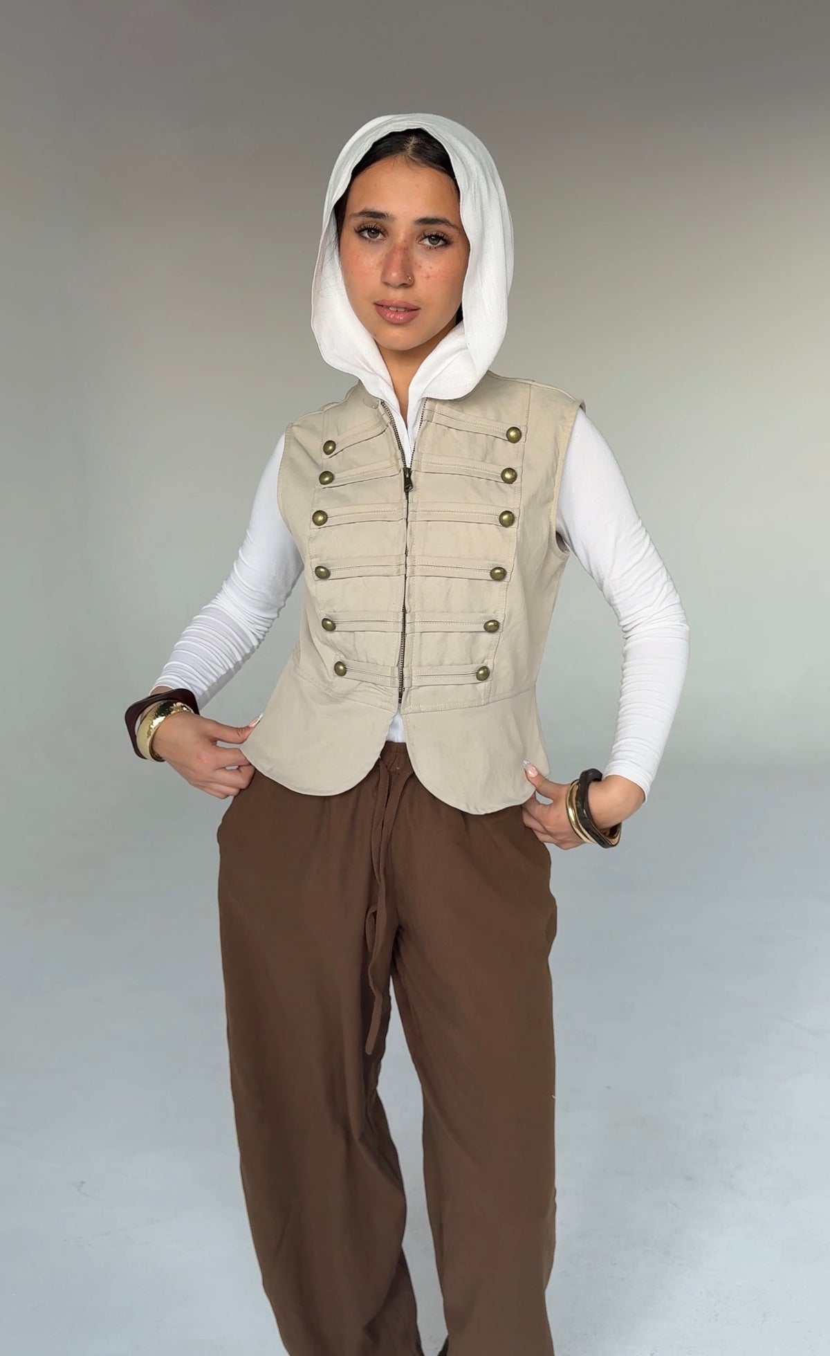 Ballon-fit linen pant