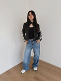 Biker leather jacket - black