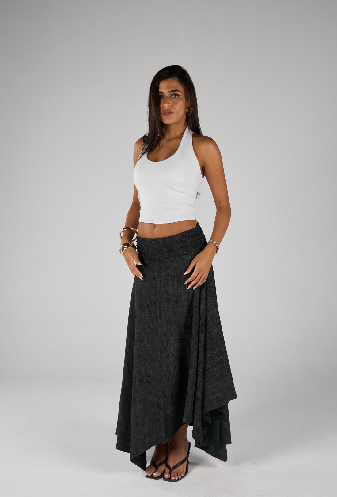 Crimpy skirt - washed Black