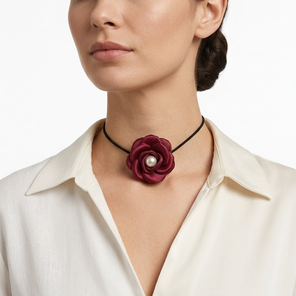 Rose flower choker